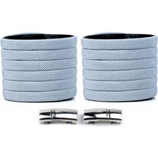 Airyfoot Mıknatıslı Ayakkabı Bağcığı - Açık Gri Elastik - 100 cm Bağcık