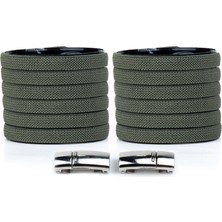 Airyfoot Mıknatıslı Ayakkabı Bağcığı - Haki Elastik - 100 cm Bağcık