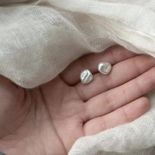İpar Aksesuar Silver Düzensiz Inci Küpe