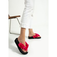 Bermody Platform Fuşya Parmak Arası Acıtmaz Plaj Terliği Flip Flops