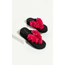 Bermody Platform Fuşya Parmak Arası Acıtmaz Plaj Terliği Flip Flops