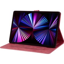 XFashion Apple iPad 10.2 / Apple iPad Air 10.5 Inç (2019) / Apple iPad Pro 10.5 Inç (2017) Deri Kapak Çiçek Kedi Baskılı Tablet Kılıfı (Yurt Dışından)