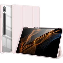 XFashion Samsung Galaxy Tab S9 Ultra Tri-Kat Stand Pu Deri Deri Akıl Tablet Kapak Kalem Tutucu (Yurt Dışından)