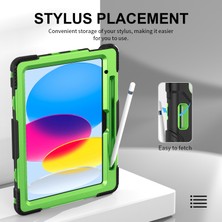 XFashion Apple iPad 10.9 (2022) Pc+Silikon Tablet Kılıfı Şok Geçirmez Sağlam Kickstand Cover / Kalem Tutucu (Yurt Dışından)