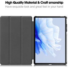 XFashion Huawei Matepad Air 11,5 Inç (2023) Üç Katlı Stand Pu Deri Tam Koruyucu Kapak Tablet Kılıfı (Yurt Dışından)