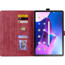 XFashion Lenovo Tab M10 Plus (3. Gen) Kart Tutucu Deri Tablet Kılıf Stand Kapağı (Yurt Dışından)