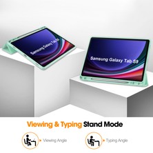 XFashion Samsung Galaxy Tab S9, Pu Derisi Pe Deri Için Üç Katlı Stand Kılıfı (Yurt Dışından)