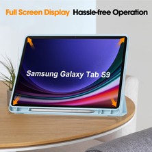 XFashion Samsung Galaxy Tab S9, Pu Derisi Pe Deri Için Üç Katlı Stand Kılıfı (Yurt Dışından)