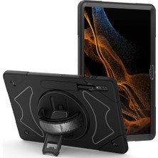 XFashion Samsung Galaxy Tab S8 Ultra Kickstand Case, Strap Pc+Tpu Şok Geçirmez Anti-Drop Tablet Kapağı (Yurt Dışından)