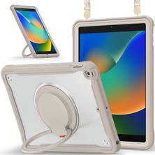 XFashion Apple iPad 10.2 Koruyucu Kapak Dönen Kickstand Pc+Tpu Strap Tablet Kılıfı (Yurt Dışından)