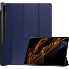 XFashion Samsung Galaxy Tab S9 Ultra Tablet Kılıfı Pu Deri Üçlü Stand Akıllı Kapak (Yurt Dışından)