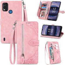 Yihang Boutique Ile Uyumlu Nokia G11 Plus Fermuarlı Kese Manyetik Kart Tutacağı Bilek Kayışlı Cüzdan Kesesi Nokia G11 Plus (Yurt Dışından)