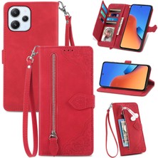 Yihang Boutique Ile Uyumlu Xiaomi Redmi 12 Fermuarlı Kese Manyetik Kart Tutacağı Bilek Kayışlı Cüzdan Kesesi Xiaomi Redmi 12 (Yurt Dışından)