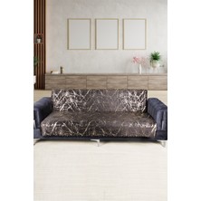 Teksev Güzide Siyah Koltuk Örtüsü Altın Varaklı Kaymaz Süngerli Çekyat Örtüsü 1 Adet 170X210 cm