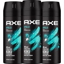 Axe Erkek Sprey Deodorant Apollo 48 Saat Etkileyici Koku 150 ml x3