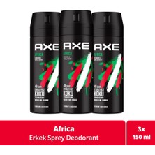 Axe Erkek Sprey Deodorant Africa 48 Saat Etkileyici Koku 150 ml x3