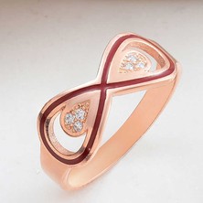 Stil Love Gümüş Rose Zirkon Taşlı Sonsuzluk Kadın Yüzük