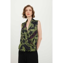 ROMAN Saten Empirme Kruvaze Bluz Standart Renk K2413039_089