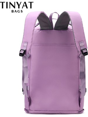 Masoffy1 Gri Tınyat Büyük Kapasiteli Kadın Seyahat Çantası Rahat Hafta Sonu Seyahat Sırt Çantası Bayanlar Spor Yoga Bagaj Çantaları Işlevli Crossbody (Yurt Dışından)