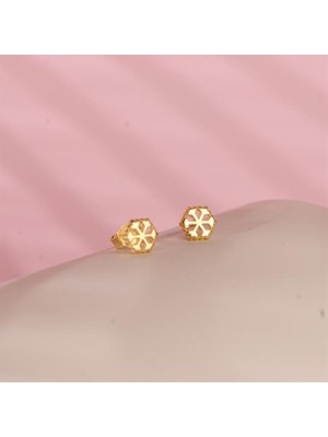 goldkupe 14 Ayar Altın Kar Tanesi Küpe 1,35 gr