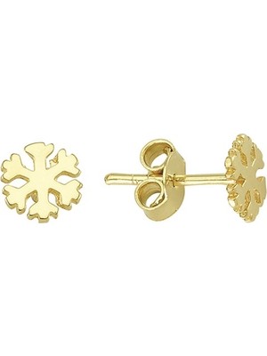 goldkupe 14 Ayar Altın Kar Tanesi Küpe 0,90 gr