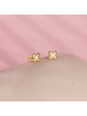 goldkupe 14 Ayar Noktalı Çiçek Altın Küpe 1,16 gr