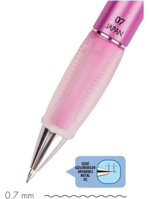 Serve Deep Mekanik Uçlu Kalem 0.7  mm Metalik Prenses Pembe