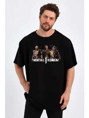 Ors Trend Mortal Kombat 1 Baskılı Sıfır Yaka Unisex Oversize Tişört