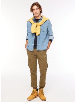 Caterpillar Indigo Erkek Denim Gömlek C3WM-GML08