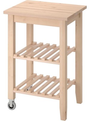 IKEA Bekvam Tekerlekli Servis Arabası Huş / Ahşap 58 x 50 x 85 cm