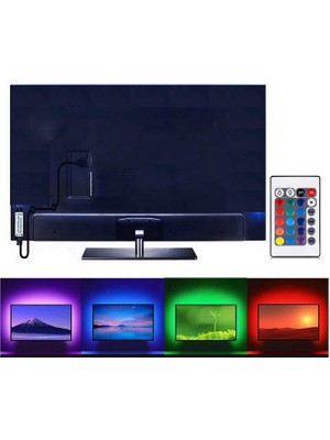 UZMLİGHT Cata CT-4566 Tv Arkası Ambiyans Rgb Şerit LED Seti 3 Metre Kumandalı