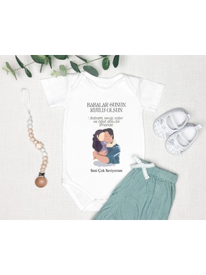 Tuğba Baby Kişiye Özel Baba Zıbın Body %100 Pamuk Babalar Günü Hediyesi
