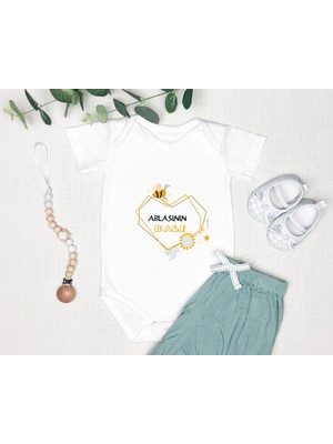 Tuğba Baby Isme Özel Isimli Baskı Yazılabilen %100 Pamuk Ablasının Balı Bebek Zıbın Bod