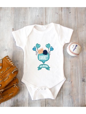 Tuğba Baby Isme Özel Isimli Baskı Yazılabilen %100 Pamuk Sünnet Bebek Zıbın Body 050