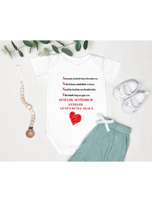Tuğba Baby Anne Zıbın %100 Pamuk Body Anneler Günü Hediyesi Kişiye Özel Tasarlayabiliri