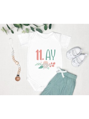 Tuğba Baby Bebeğinizin Ismine Özel Tasarlanabilen 11 Aylık Baskılı Zıbın Body %100 Pamuk Aylar-1