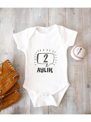 Tuğba Baby Bebeğinizin Ismine Özel Tasarlanabilen 2 Aylık Baskılı Zıbın Body %100 Pamuk Aylar-1