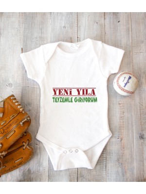 Tuğba Baby Kişileştirebilir Isme Özel Tasarlanabilen Pamuklu Baskılı Yılbaşı Teyze Zıbın Body 001U