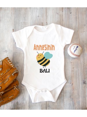 Tuğba Baby Isme Özel Isimli Baskı Yazılabilen Pamuk Anne Balı Bebek Zıbın Bod