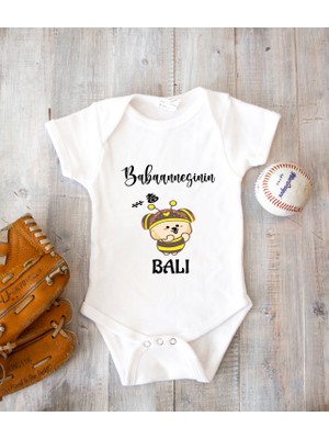 Tuğba Baby Isme Özel Isimli Baskı Yazılabilen Pamuk Babaannesinin Balı Bebek Zıbın Bod