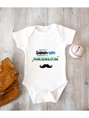 Tuğba Baby Isme Özel Isimli Baskı Yazılabilen Pamuk Baba Baskılı Babaya Özel Hediye Bebek Zıbın Body 050