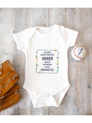 Tuğba Baby Isme Özel Isimli Baskı Yazılabilen Pamuk Sünnet Bebek Zıbın Body Sünnetk