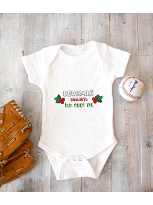 Tuğba Baby Kişileştirebilir Isme Özel Tasarlanabilen Pamuklu Baskılı Yılbaşı Dede Zıbın Body 003K