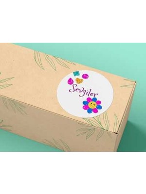 Casalinghi Sevgiler Etiketi Love Stıcker Yuvarlak Mat Stıcker 4  cm 100 Adet