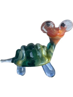 Hasyılmaz El Yapımı Murano Cam Kaplumbağa Biblo A41