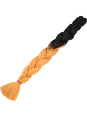 Afrika Örgülük Sentetik Ombreli Saç 100 Gr. - Siyah / Hardal Sarı