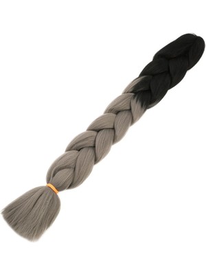 Afrika Örgülük Sentetik Ombreli Saç 100 Gr. - Siyah / Koyu Gri