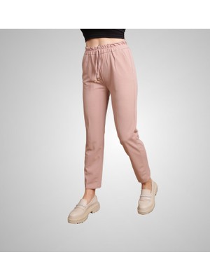 Sevinç Collection Beli Lastikli ve Bağcıklı Dar Paça Kadın Pantolon