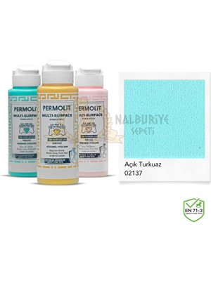 Permolit Multi Surface Akrilik Hobi Boyası Açık Turkuaz 120 Ml.
