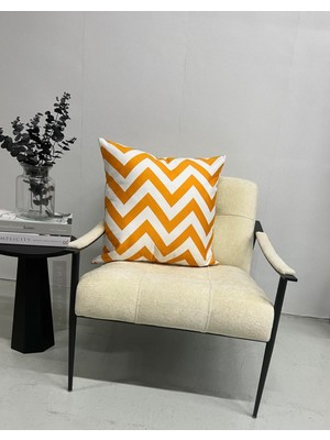 Palmia Home Zigzag Desenli Hardal Renk Dekoratif Minder Kılıfı 60 x 60 cm
